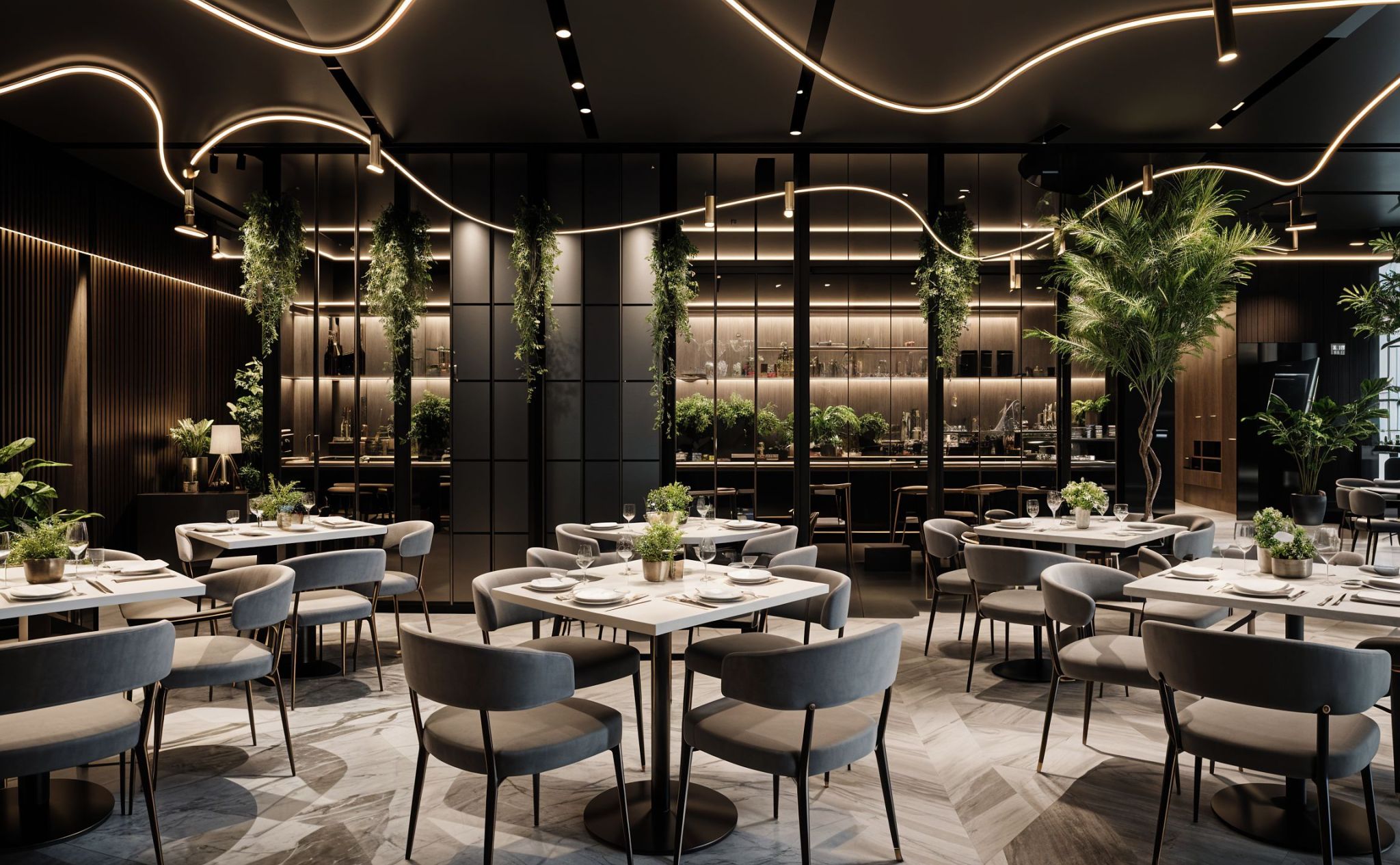 Luxury restaurant interior